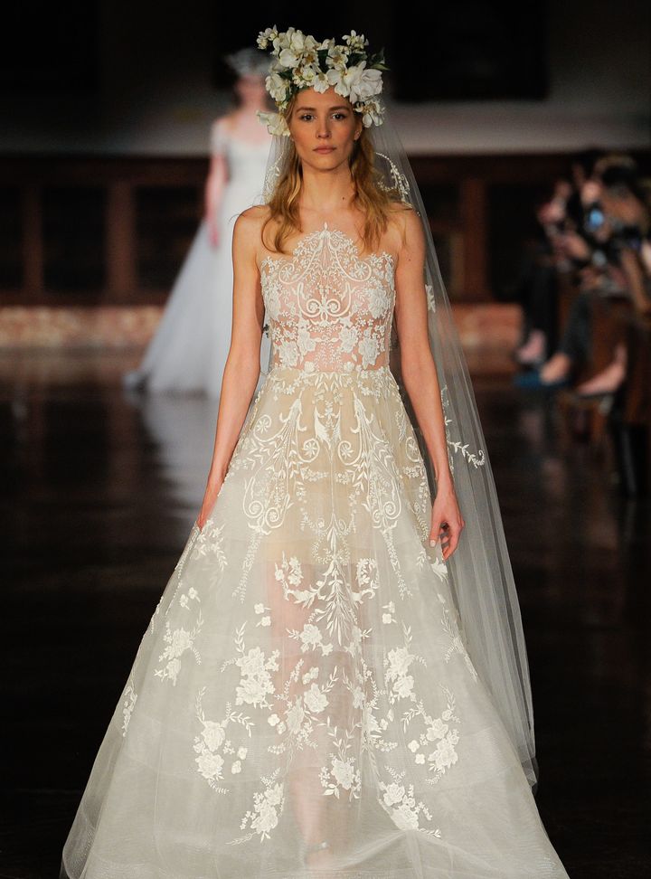 Reem Acra Transparan Gelinlik Modeli