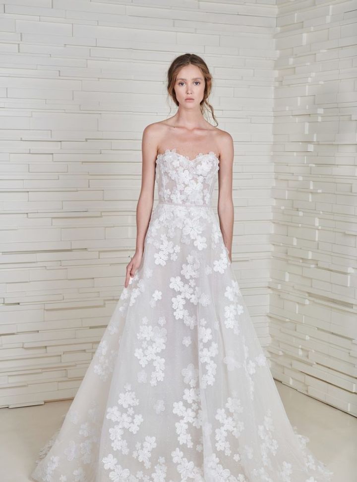 Mira Zwillinger Straplez Gelinlik A Kesim Straplez Göğüs Dekolteli Gelinlik