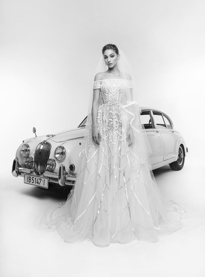 Zuhair Murad Düşük Kollu A Kesim Gelinlik