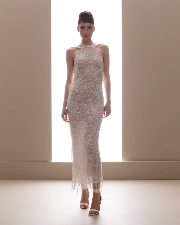 2026 Francesca Miranda -12-26 Halter Yaka Düz Kesim Romantik Gelinlik