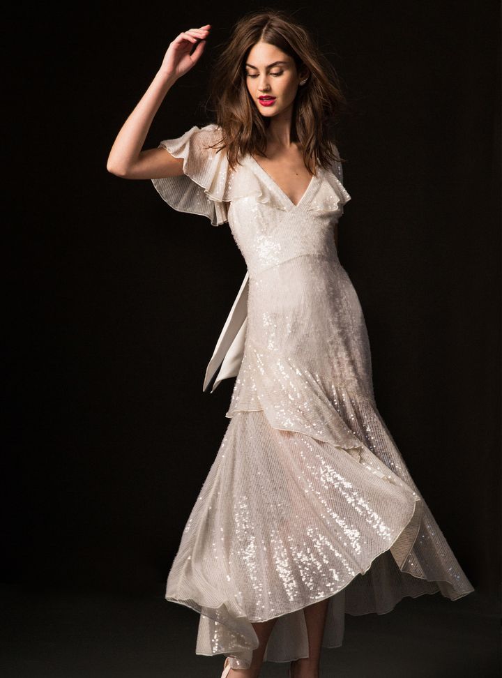 Temperley London Fırfır Detaylı Midi Boy Gelinlik