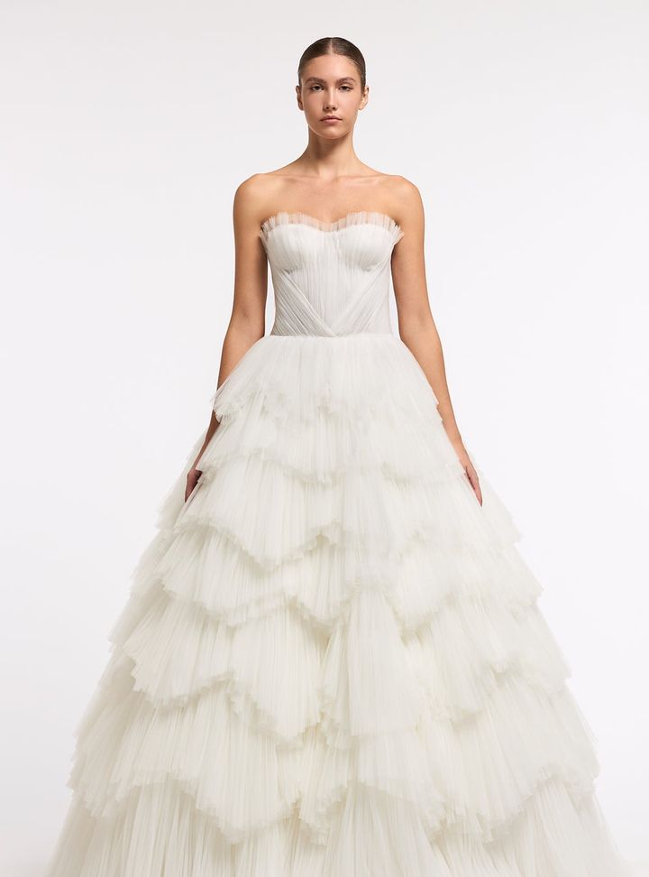 2026 Costarellos-18-26 Prenses Kesim Straplez Modern Gelinlik