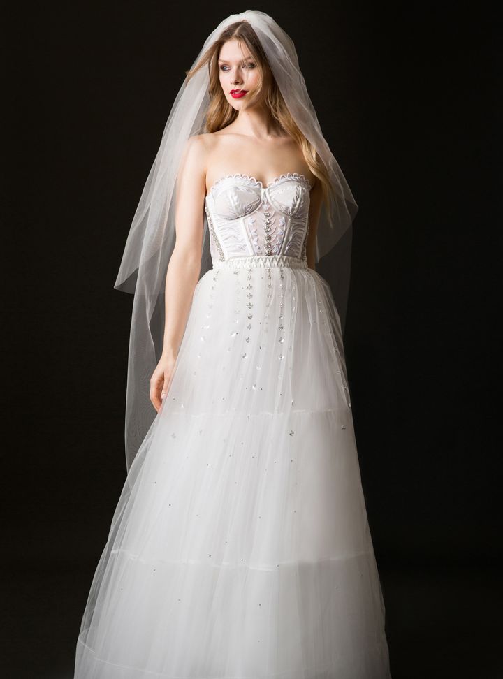 Temperley London Straplez Yaka A Kesim Gelinlik