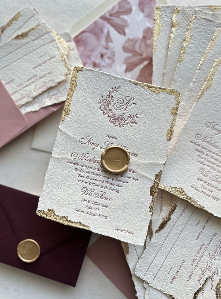 Bordo Zarflı Gold Detaylı Davetiye Altın Varaklı Düğün Davetiye