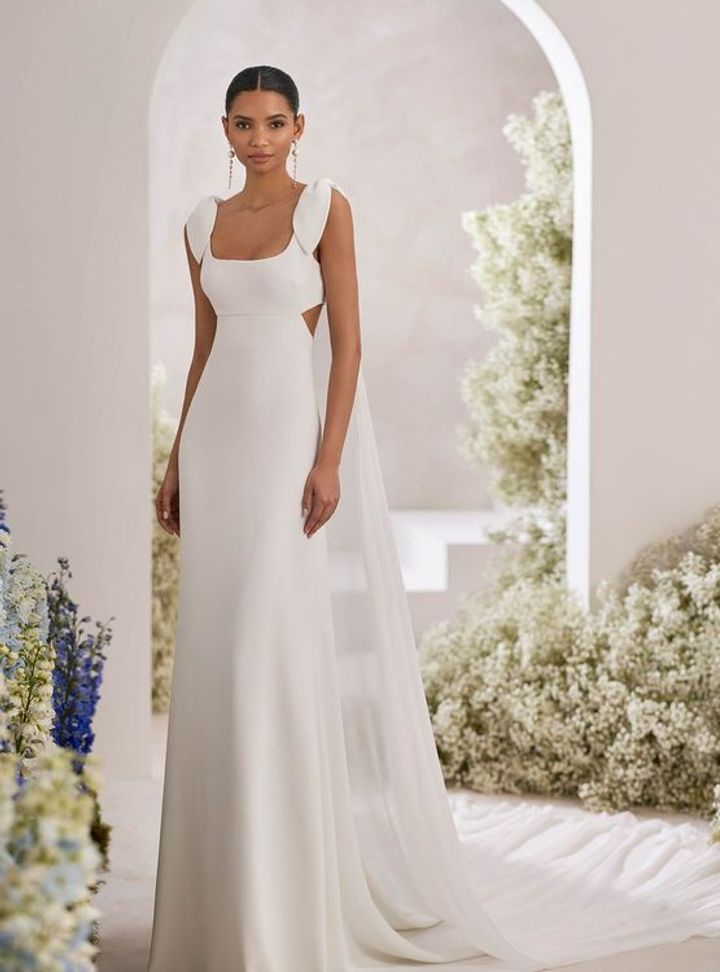 2025 Rosa Clara Pencere Detaylı Gelinlik