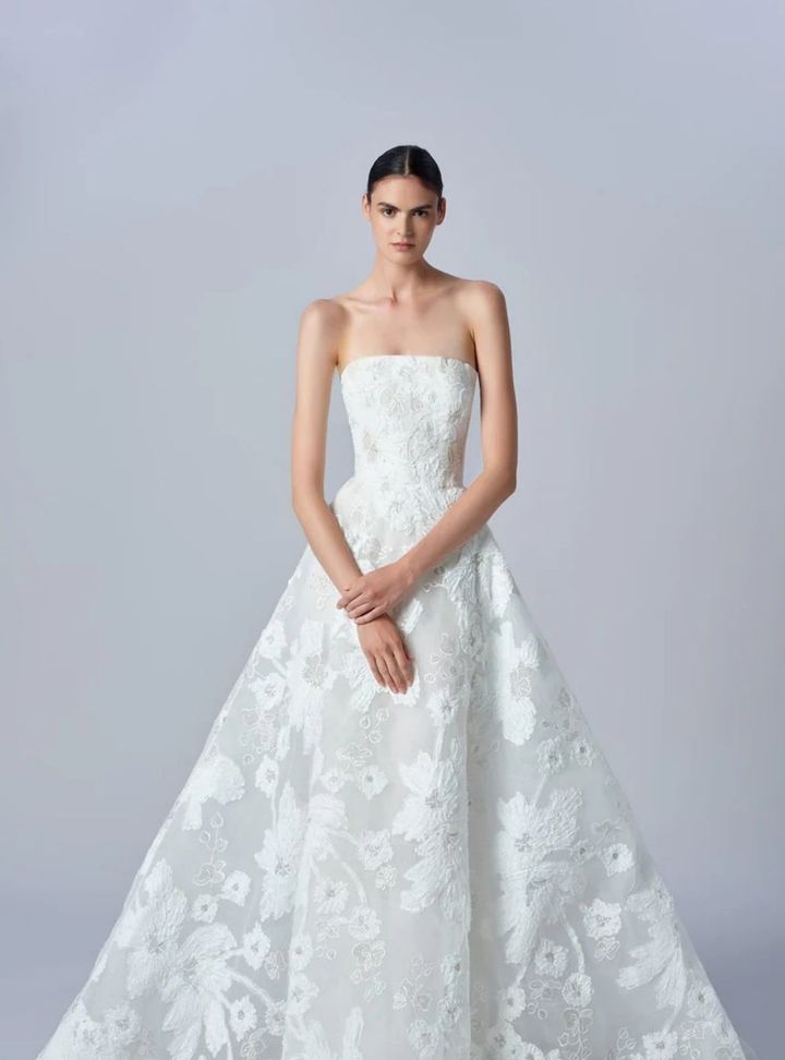 2026 Elie Saab-21-26 Prenses Kesim Straplez Sırt Dekolteli Gelinlik