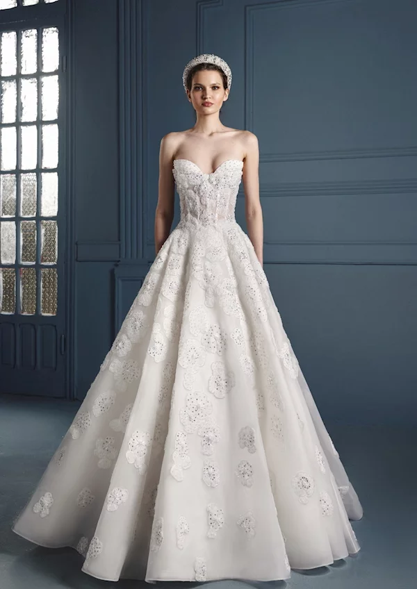 2026 Tony Ward -11-26 A Kesim Straplez Göğüs Dekolteli Gelinlik