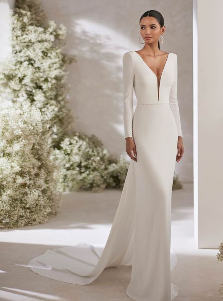 2025 Rosa Clara V Yaka Kuyruklu Gelinlik