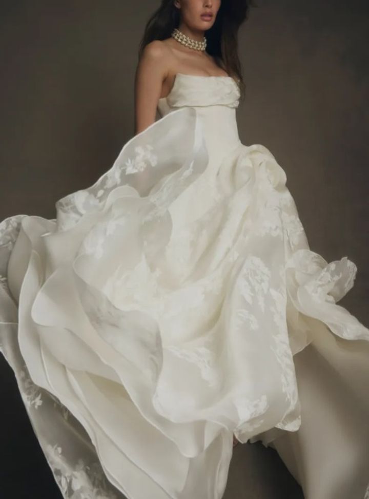 2025 Katherine Tash -6-25 Prenses Kesim Straplez Modern Gelinlik