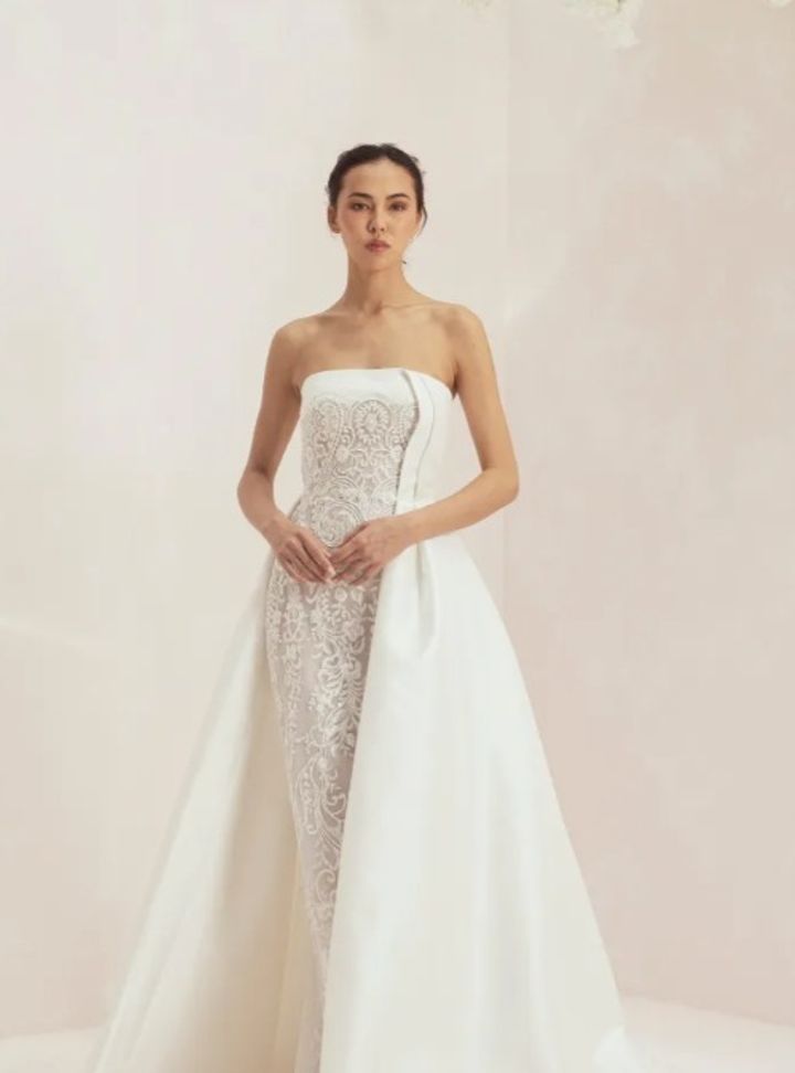 2025 Rami Al Ali -10-25 A Kesim Straplez Modern Gelinlik