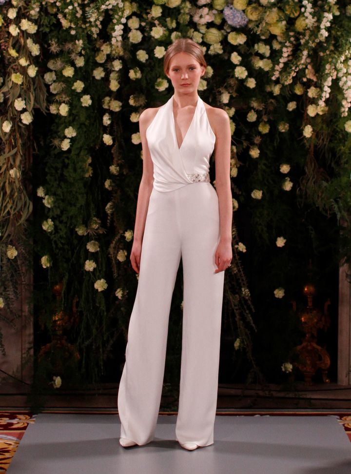 Jenny Packham Kalın Askılı Tulum Gelinlik Modeli