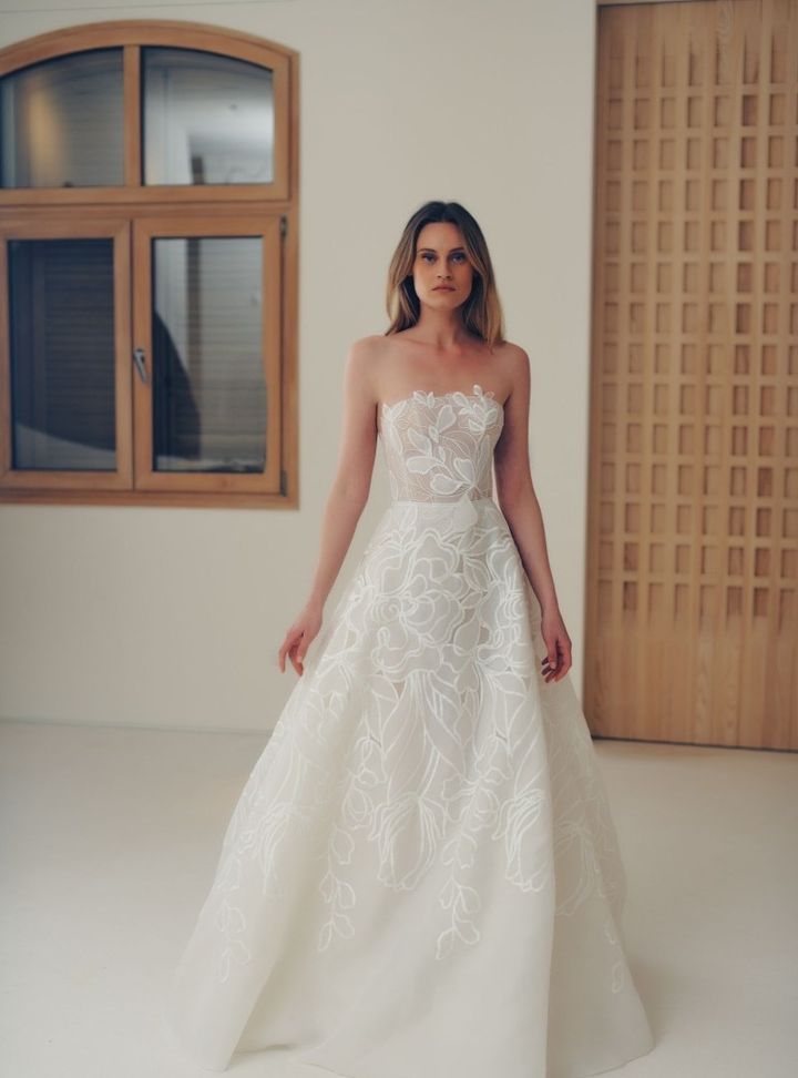 2025 Mira Zwillinger -3-25 A Kesim Straplez Gelinlik