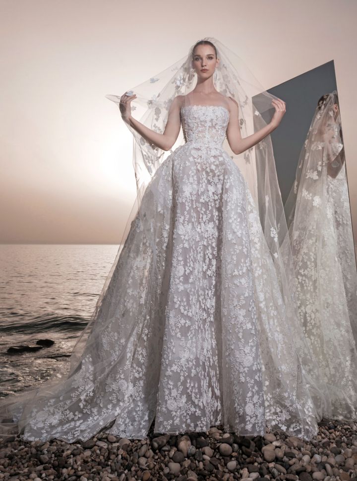 2025 Zuhair Murad -10-25 A Kesim Straplez Gelinlik