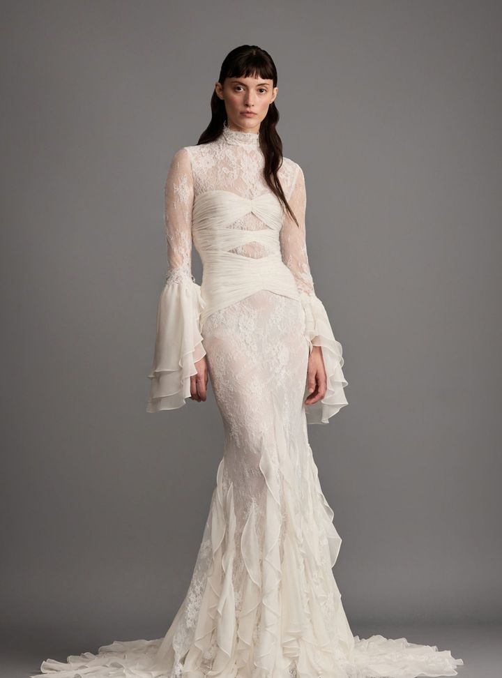 2026 House Of Gilles 49-26 Balık Kesim Vintage Göğüs Dekolteli Gelinlik