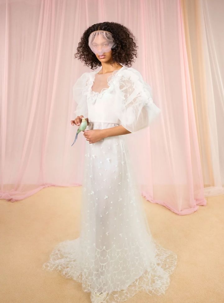 2026 Honor-13-26 Vintage Dekoltesiz Düz Kesim Gelinlik