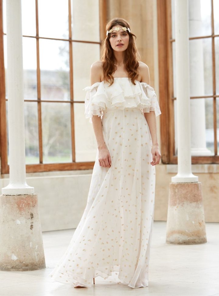 Temperley London Düşük Omuz Gelinlik