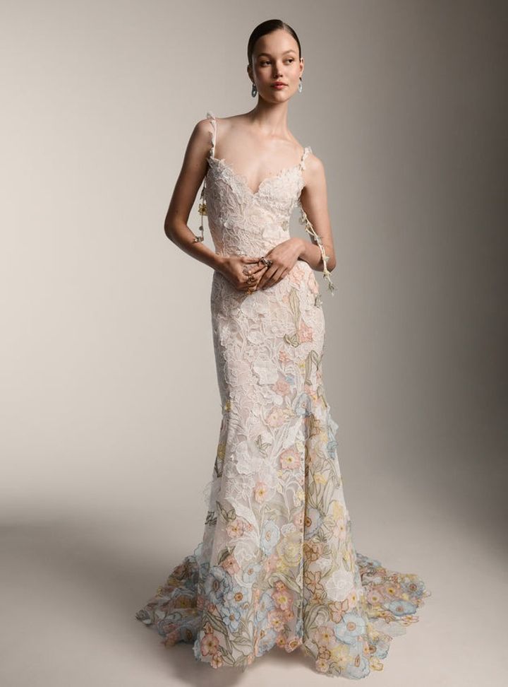 2026 Oscar de la Renta-16-26 A Kesim Bohem V Yaka Gelinlik