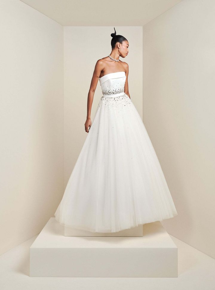 2025 Viktor & Rolf Straplez Yaka Asimetrik Gelinlik