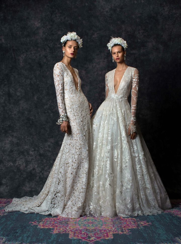 Naeem Khan Göğüs Dekolteli Gelinlik