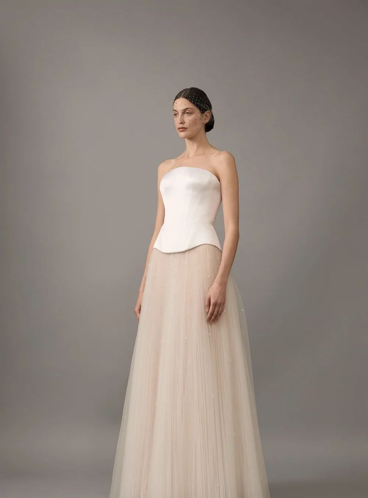 2026 House Of Gilles 29-26 Prenses Kesim Straplez Vintage Gelinlik