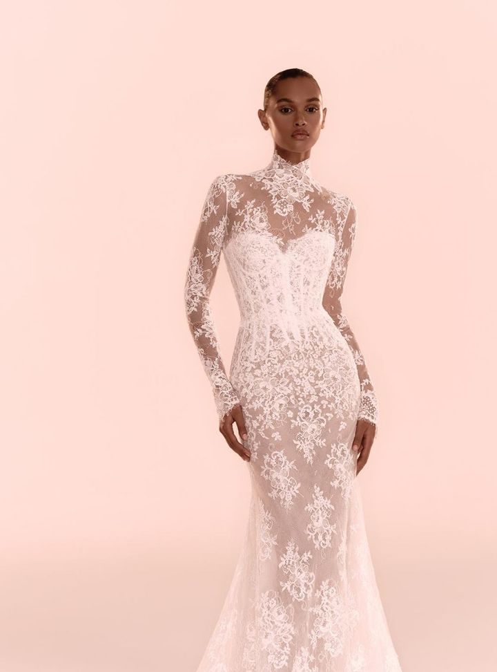 2026 Zuhair Murad -13-26 Balık Kesim Straplez Vintage Gelinlik