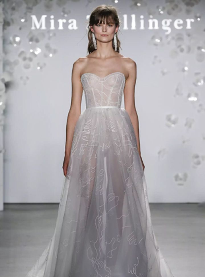 Mira Zwillinger Geometrik Desenli Gelinlik