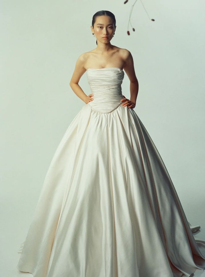 2026 Marmar Halim 14-26 A Kesim Straplez Modern Gelinlik