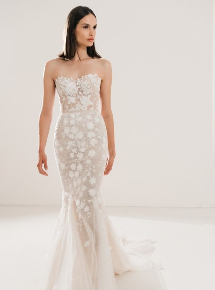 2025 Mira Zwillinger -2-25 Balık Kesim Straplez Gelinlik