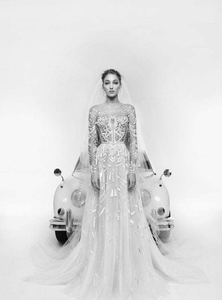 Zuhair Murad İllüzyon Kollu Gelinlik