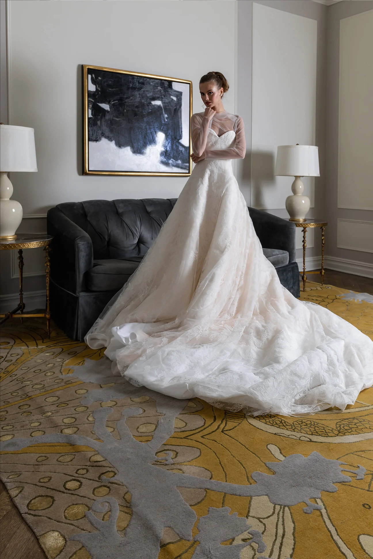 2026 Nardos -12-26 A Kesim Straplez Göğüs Dekolteli Gelinlik