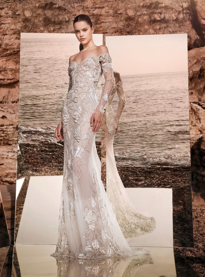 2025 Zuhair Murad Düşük Omuz Balık Kesim Gelinlik