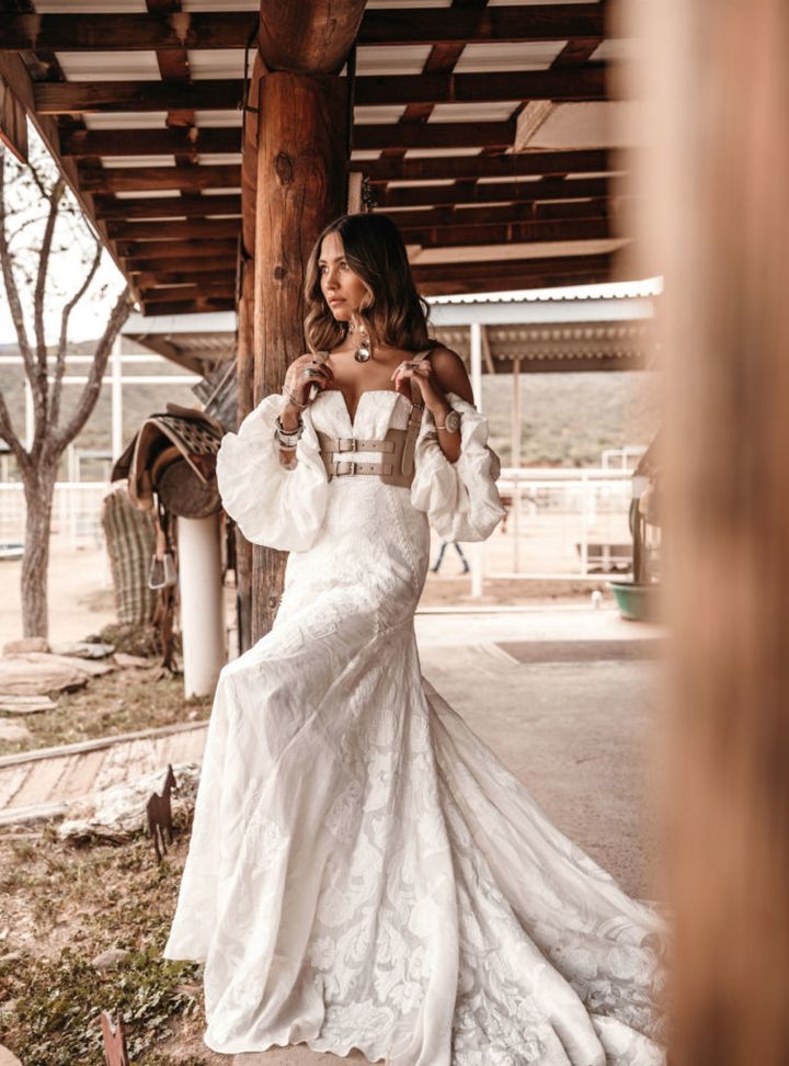 Rue de Seine Düşük Omuz Gelinlik