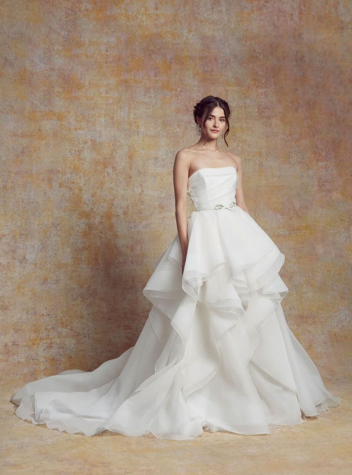 Marchesa Katlı Etekli Gelinlik