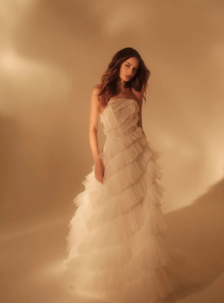 2025 Enaura -8-25 A Kesim Straplez Modern Gelinlik