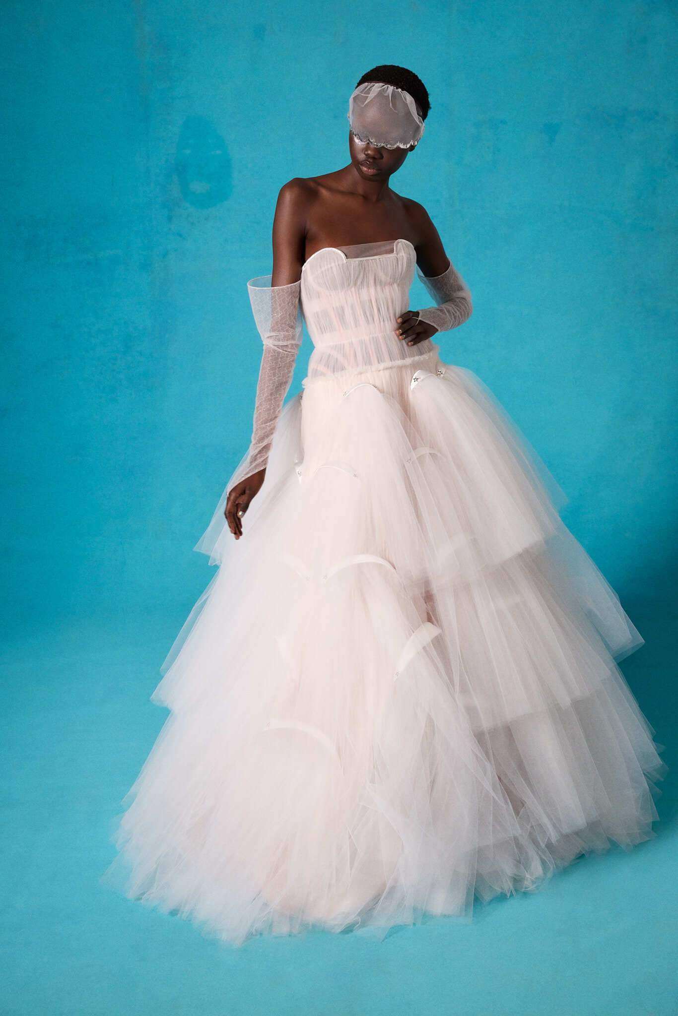 2026 Honor -9-26 Prenses Kesim Straplez Göğüs Dekolteli Gelinlik