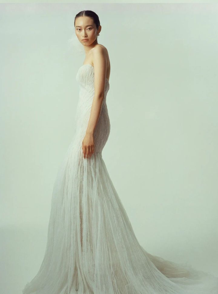 2026 Marmar Halim 17-26 Balık Kesim Straplez Göğüs Dekolteli Gelinlik