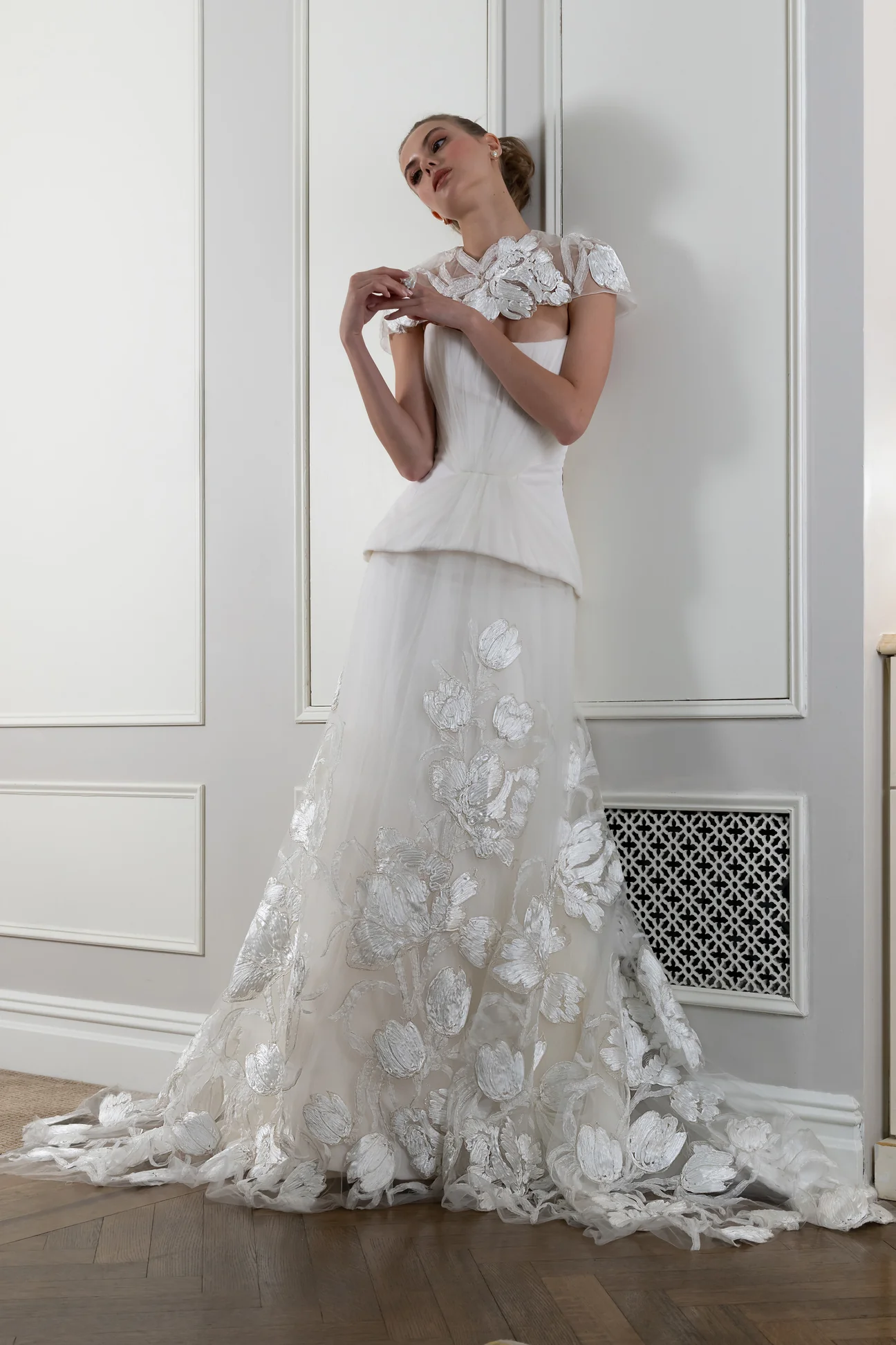 2026 Nardos -9-26 A Kesim Straplez Göğüs Dekolteli Gelinlik