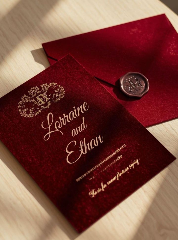 DVT-125-26 Düğün Kadife Davetiye