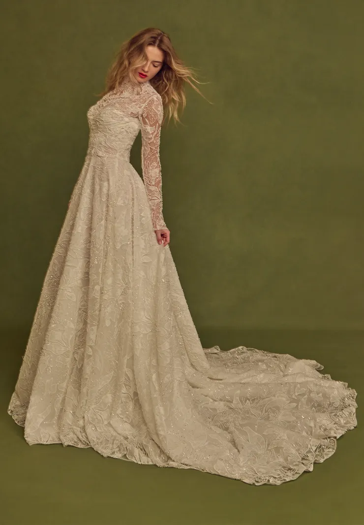 2026 Idan Cohen -3-26 A Kesim Sırt Dekolteli Romantik Gelinlik