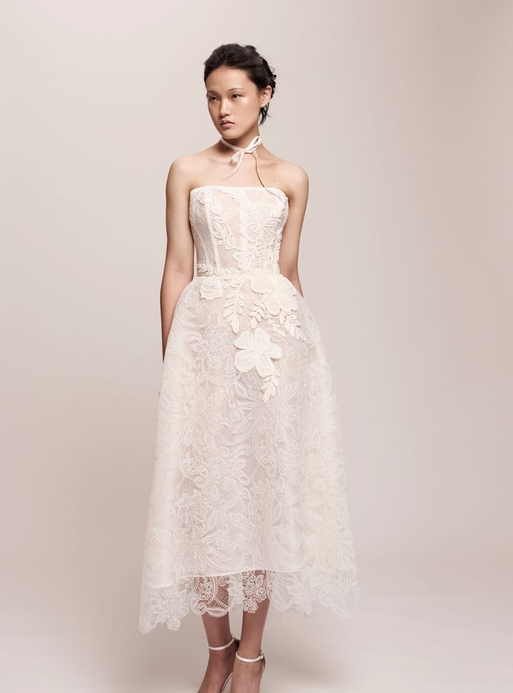 2026 Jaclyn Whyte-32-26 Straplez Düz Kesim Göğüs Dekolteli Gelinlik