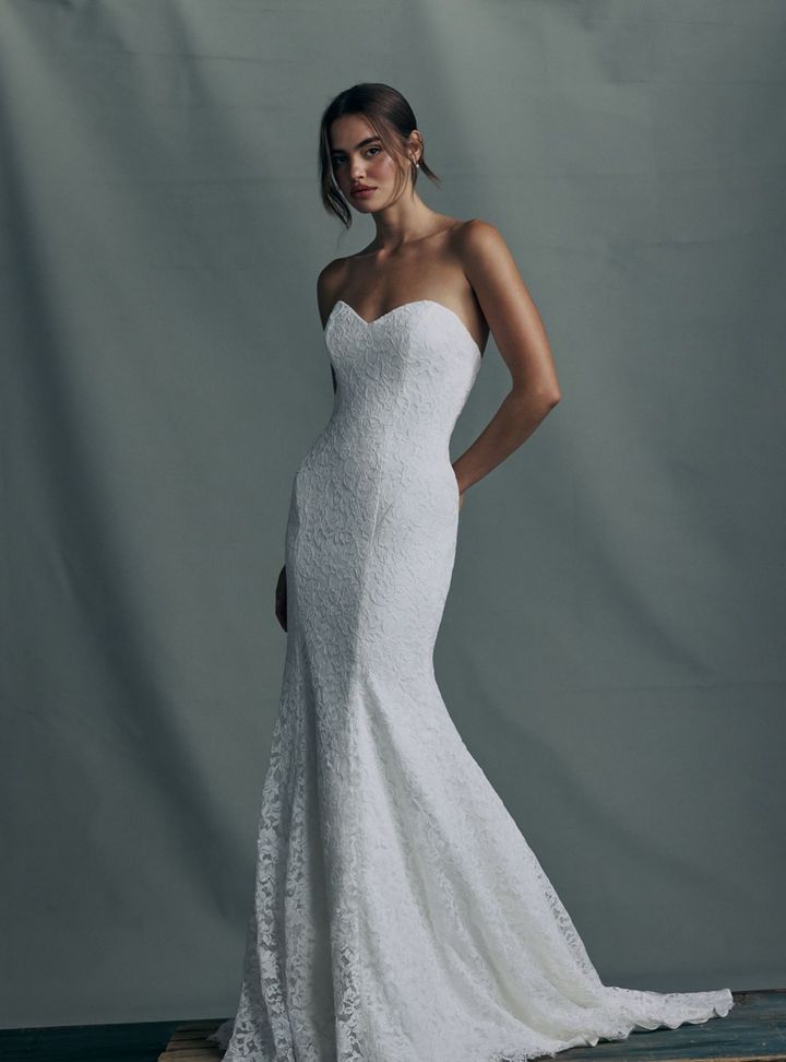 2026 Anne Barge-12-26 Balık Kesim Straplez Modern Gelinlik