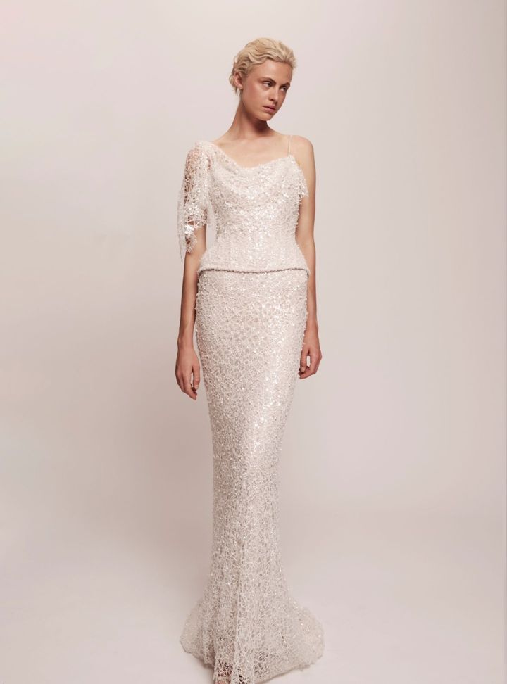 2026 Jaclyn Whyte-28-26 Modern Tek Omuz Düz Kesim Gelinlik