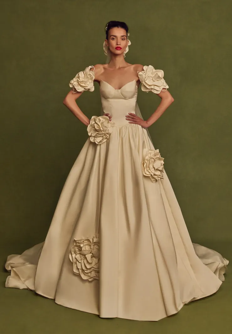 2026 Idan Cohen -18-26 Prenses Kesim Straplez Göğüs Dekolteli Gelinlik