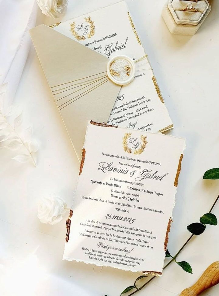 Eskitme Detaylı Altın Varaklı Davetiye Altın Varaklı Düğün Davetiye