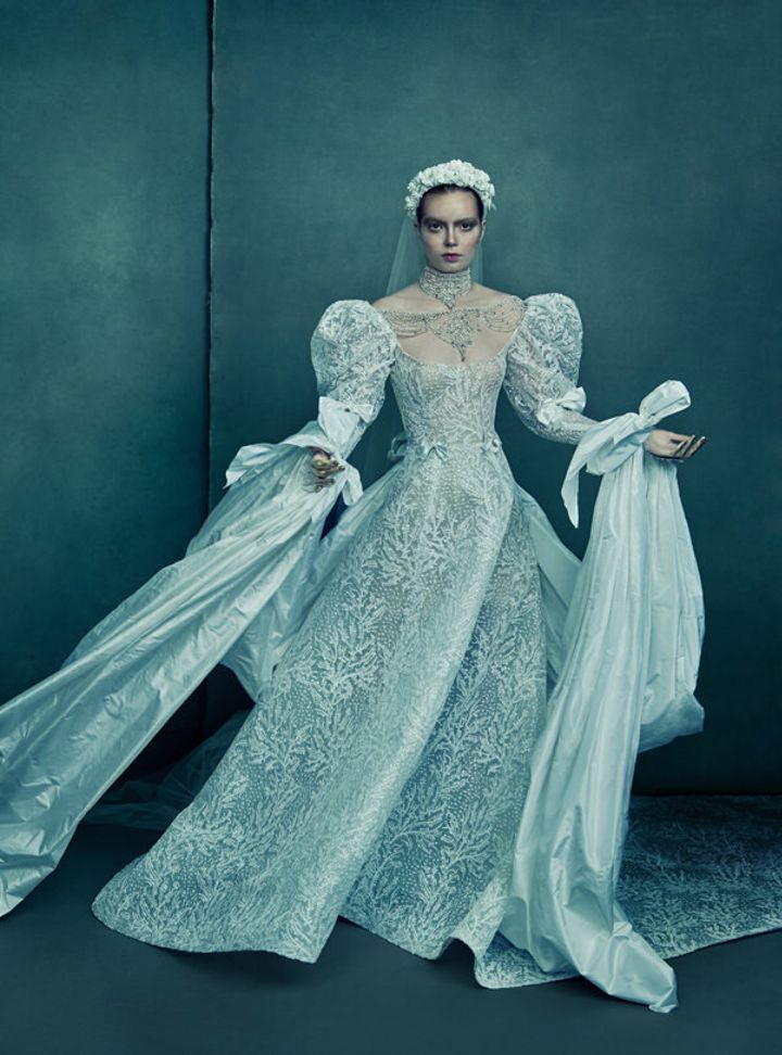 Reem Acra Uzun Kollu Gelinlik