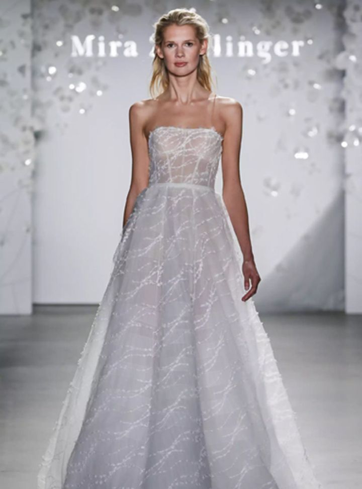 Mira Zwillinger Straplez Yakalı A Kesim Gelinlik