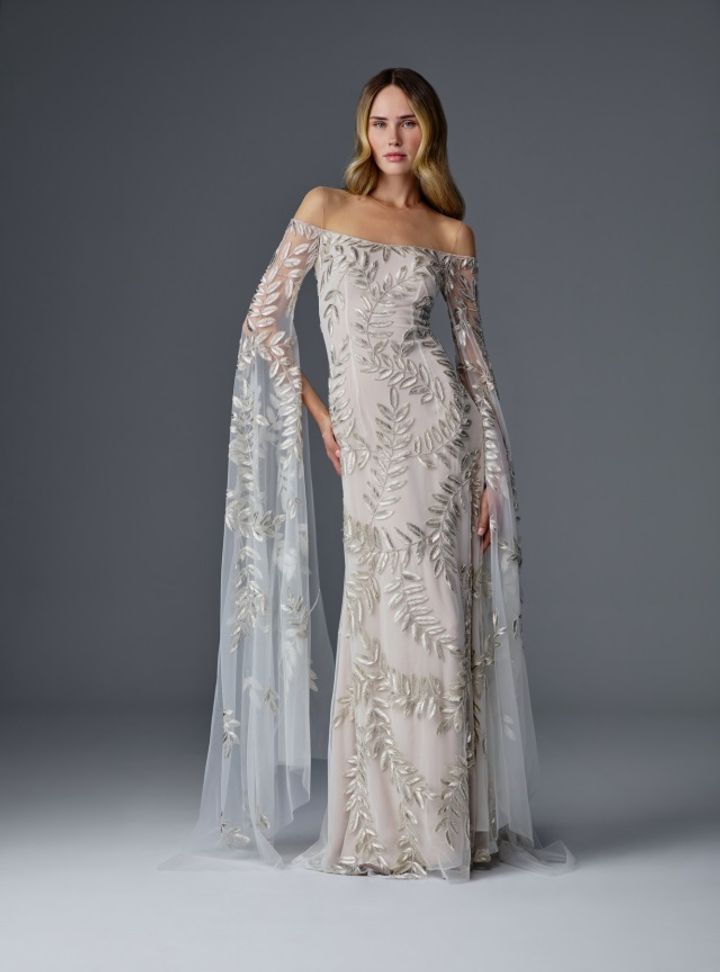 2025 Naeem Khan Düz Kesim Gelinlik