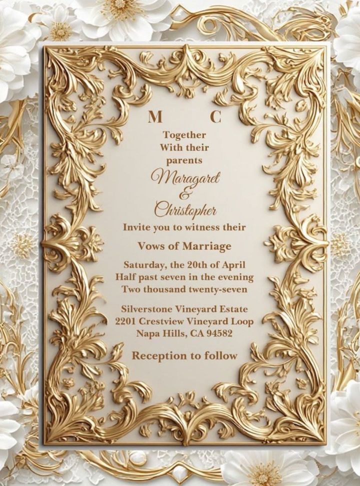 Altın Varaklı Kabartma Detaylı Davetiye Altın Varaklı Düğün Davetiye