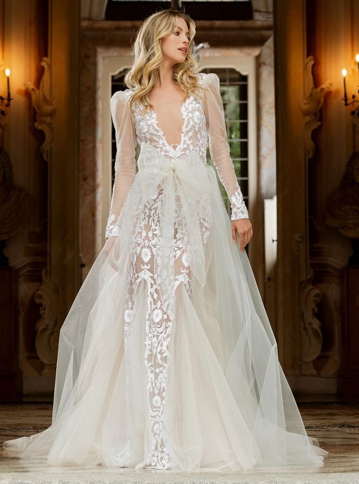 Berta Uzun Kollu Gelinlik