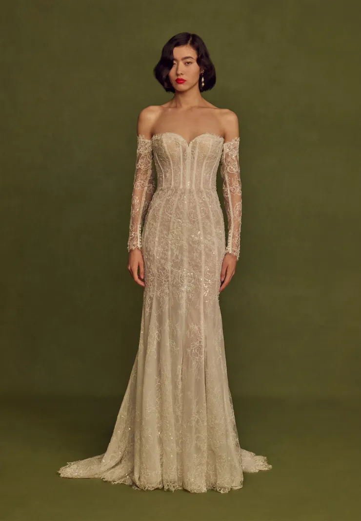 2026 Idan Cohen -11-26 Balık Kesim Straplez Sırt Dekolteli Gelinlik